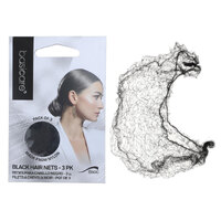 Basicare Invisible Nylon Bun Net Black Pack Of 3 