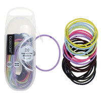 Basicare Strong Hold Elastic Hair Bands Snag Free Assorted Colour Thin 20pk