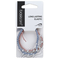 Basicare Elastic Hair Bands Long Lasting 2pk Beaded