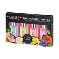 Yardley EDT Perfume Floral Collection. 4 x 10ml. Bluebell Sweetpea, Freesia Bergamont, Blossom Peach, Poppy Violet