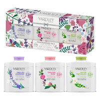 Yardley Fragranced Mini Talc Collection 3 x 50g Gift Set, Lavender, Rose, Lily of the Valley