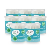 Beauty & Me Eco Friendly Paper Stem Dual Cosmetic Tips 100 Pack Cotton Swabs Bundle of 8