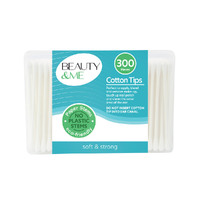 Beauty & Me Eco Friendly Soft And Strong Paper Stem Cotton Tips 300 Pieces
