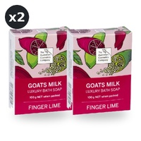 The Australian Cosmetics Company Goats Milk Bath Soap Finger Lime 100g Boxed Pack of 2