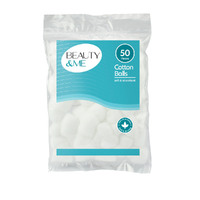 Beauty & Me Soft And Absorbent Cotton Balls 100% Pure Cotton 50 Piece Bag