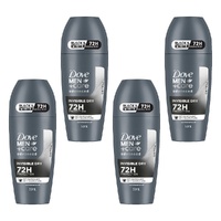 Dove Men Deodorant Advanced 72HR Invisible Dry Roll-On 50mL Pack of 4