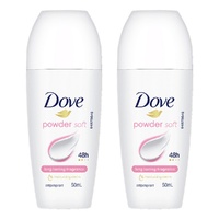 Dove Antiperspirant 48HR Powder Soft Roll-On 50mL Pack of 2
