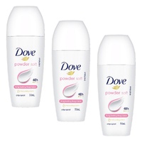 Dove Antiperspirant 48HR Powder Soft Roll-On 50mL Pack of 3