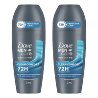 Dove Men Deodorant Advanced 72HR Roll-On Clean Comfort 50mL Pack of 2