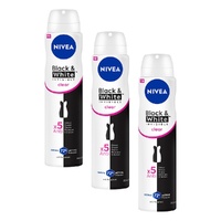 NIVEA Black & White Invisible Clear 72H Anti-Perspirant 250mL Pack of 3