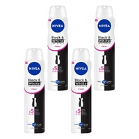 NIVEA Black & White Invisible Clear 72H Anti-Perspirant 250mL Pack of 4