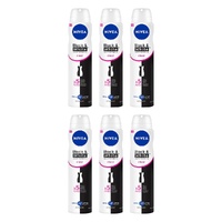 NIVEA Black & White Invisible Clear 72H Anti-Perspirant 250mL Pack of 6