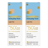 Hamilton Everyday Face Light Tint SPF 50+ Sunscreen Lotion 75g Pack of 2