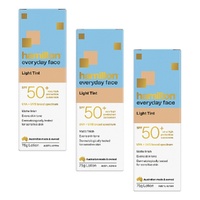 Hamilton Everyday Face Light Tint SPF 50+ Sunscreen Lotion 75g Pack of 3