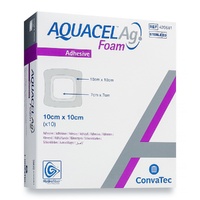 Aquacel Ag Foam Dressing Adhesive 10cm x 10cm
