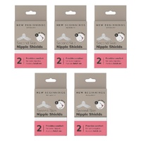 New Beginnings Silicone Nipple Shields Size L, Pair Pack of 5