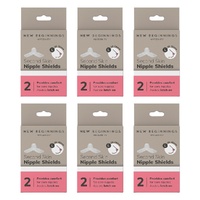 New Beginnings Silicone Nipple Shields Size L, Pair Pack of 6