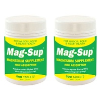Mag-Sup Magnesium Supplement 500 Tablets Pack of 2