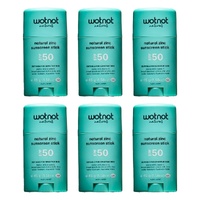 Wotnot Natural Zinc Sunscreen Stick SPF 50 45g Pack of 6