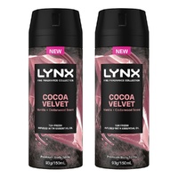 Lynx Fine Fragrance Body Spray Cocoa Velvet 150mL Pack of 2