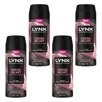 Lynx Fine Fragrance Body Spray Cocoa Velvet 150mL Pack of 4