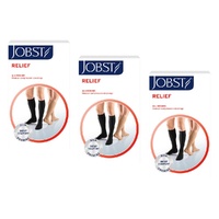 JOBST Relief Knee High Closed Toe Medium Black 15-20mmHg Pack of 3