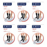 JOBST Relief Knee High Closed Toe Medium Black 15-20mmHg Pack of 6