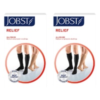 JOBST Relief Knee High Closed Toe Large Black 15-20mmHg Pack of 2