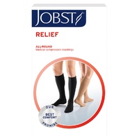 JOBST Relief Knee High Closed Toe Large Black 15-20mmHg