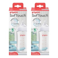 Pigeon SofTouch Glass Bottle 3+ Months 240mL Pack of 2