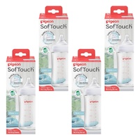 Pigeon SofTouch Glass Bottle 3+ Months 240mL Pack of 4