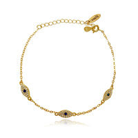 Culturesse Birdie Evil Eye Bracelet (Gold)