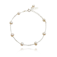 Culturesse Chaya Fine Silver Pearl Bracelet
