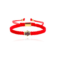 Culturesse Sacha Pave Hamsa Hand Bracelet (Gold Charm Red String)