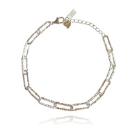 Culturesse Blanc Minimalist Silver Chain Bracelet 