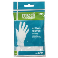 Medi Manager Protective Cotton Gloves 1 Pair Small - Medium