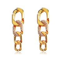 Culturesse London 18K Diamante Chain Drop Earrings