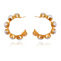 Culturesse Annalisa 24K Natural Pearl Hoop Earrings