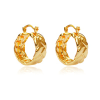 Culturesse Emani 24K Gold Weave Huggie Earrings 