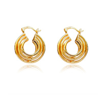 Culturesse Bernadette 24K Sculpture Hoop Earrings