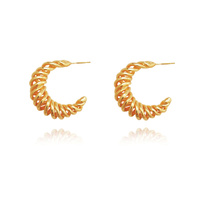 Culturesse Estelle 24K Artisan Spiral Hoop Earrings