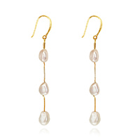 Culturesse Aquene Freshwater Pearl String Earrings