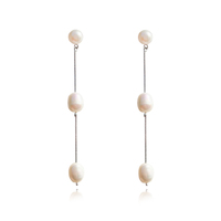 Culturesse Lana Freshwater Pearl String Earrings