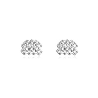 Culturesse Aquarius Artisan Zirconia Pavé Stud Earrings (Silver)