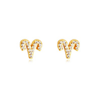 Culturesse Aries Artisan Zirconia Pavé Stud Earrings (Gold)