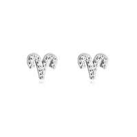 Culturesse Aries Artisan Zirconia Pavé Stud Earrings (Silver)