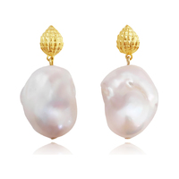 Culturesse Aquaria Mediterranean Baroque Pearl Earrings