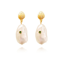 Culturesse Mediterranean Baroque Pearl Drop Earrings