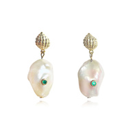 Culturesse Mediterranean Baroque Pearl Drop Earrings (Imperfect)