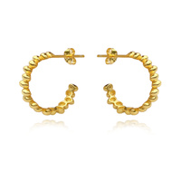 Culturesse Aisling Beaded C Hoop Earrings (Gold Vermeil)